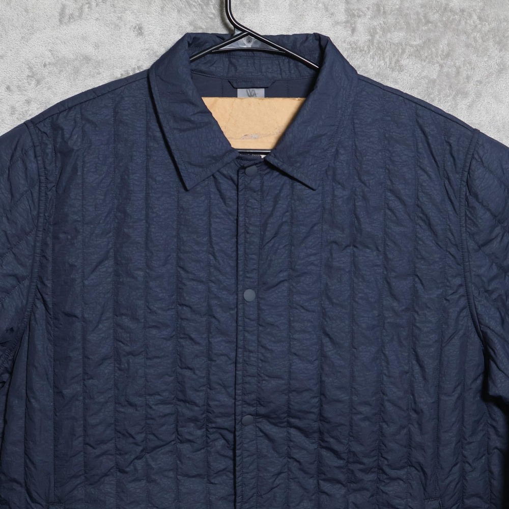 VRST Shirt Jacket Mens XXL Navy Blue Linear Puffer Quilted Snap Front Outdoor